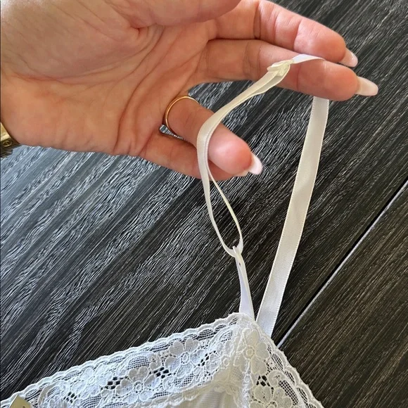 Vintage Vanity Fair Nylon Lace Slip Dress in White Made in USA Paper Tag, L - Picture 7 of 9